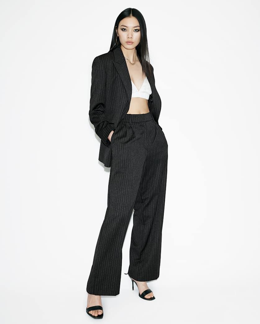 Averie Pinstriped Wide Leg Trousers by ALLSAINTS