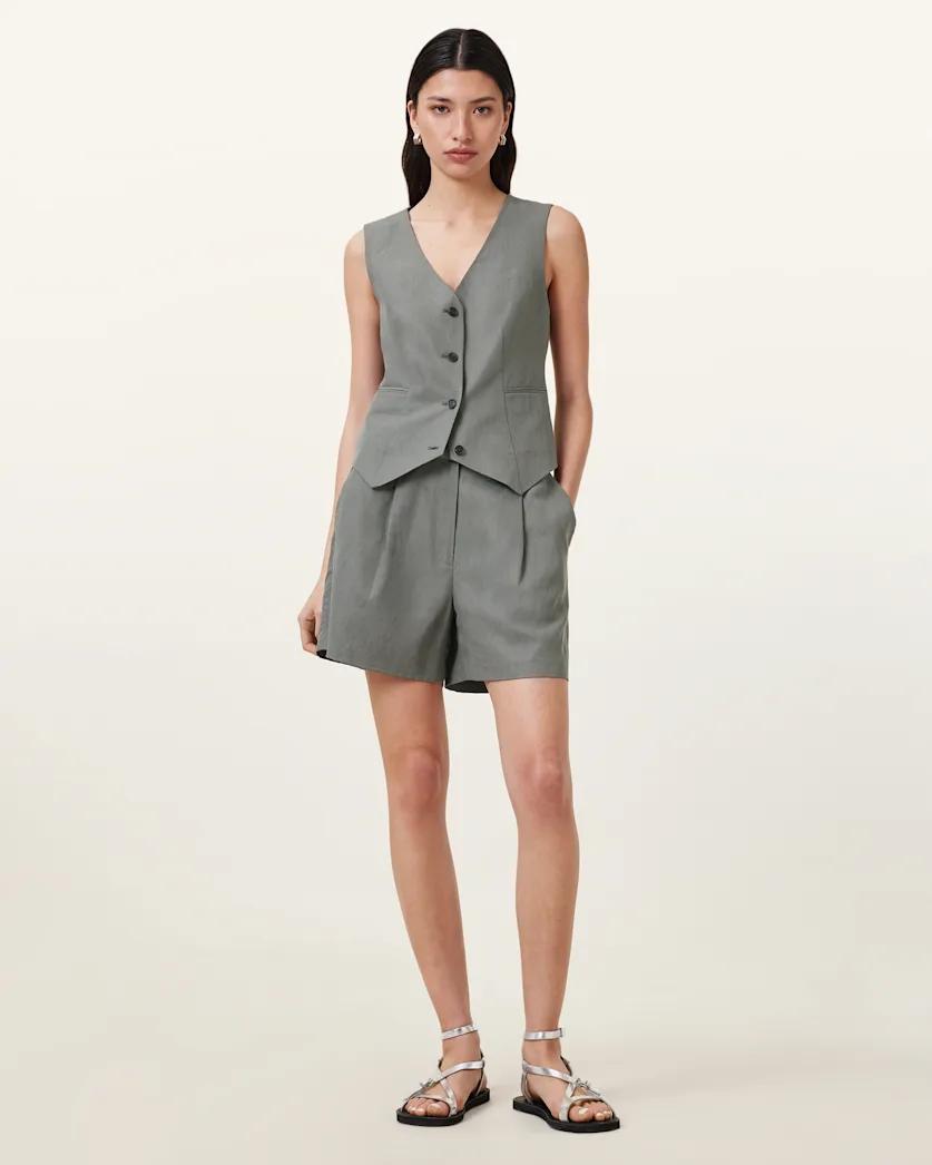 Averie Tencel Relaxed Fit Linen Blend Shorts by ALLSAINTS