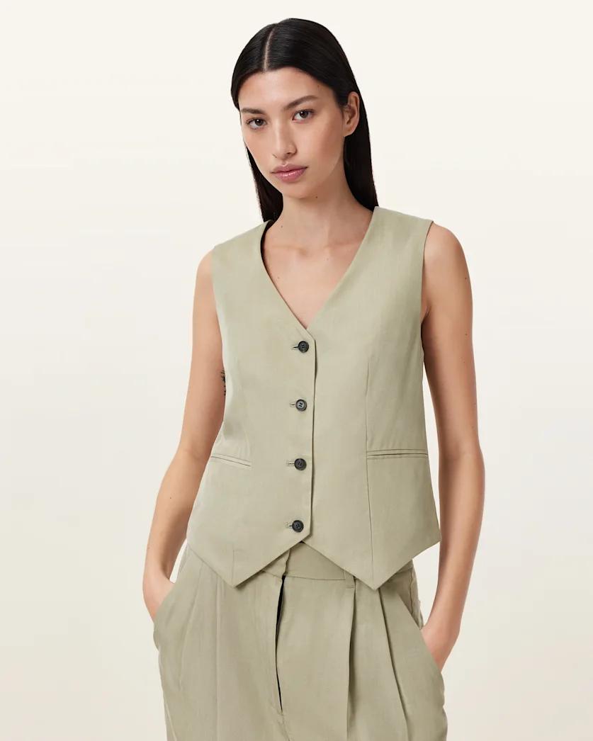Averie Tencel Relaxed Fit Waistcoat by ALLSAINTS