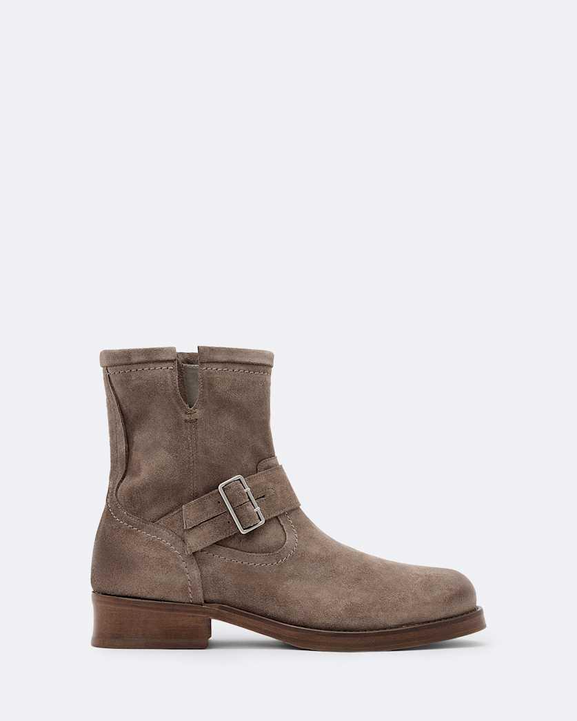 Bailey Suede Engineer Boots by ALLSAINTS