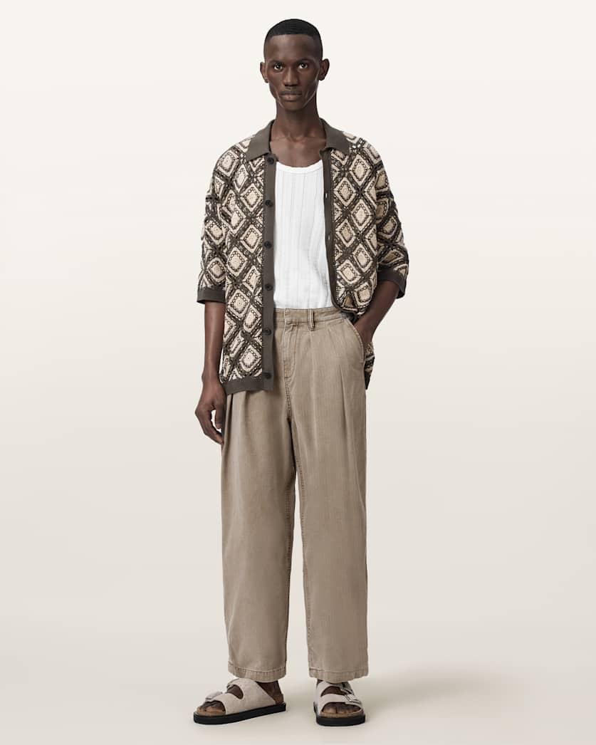 Becco Tapered Leg Pleated Trousers by ALLSAINTS