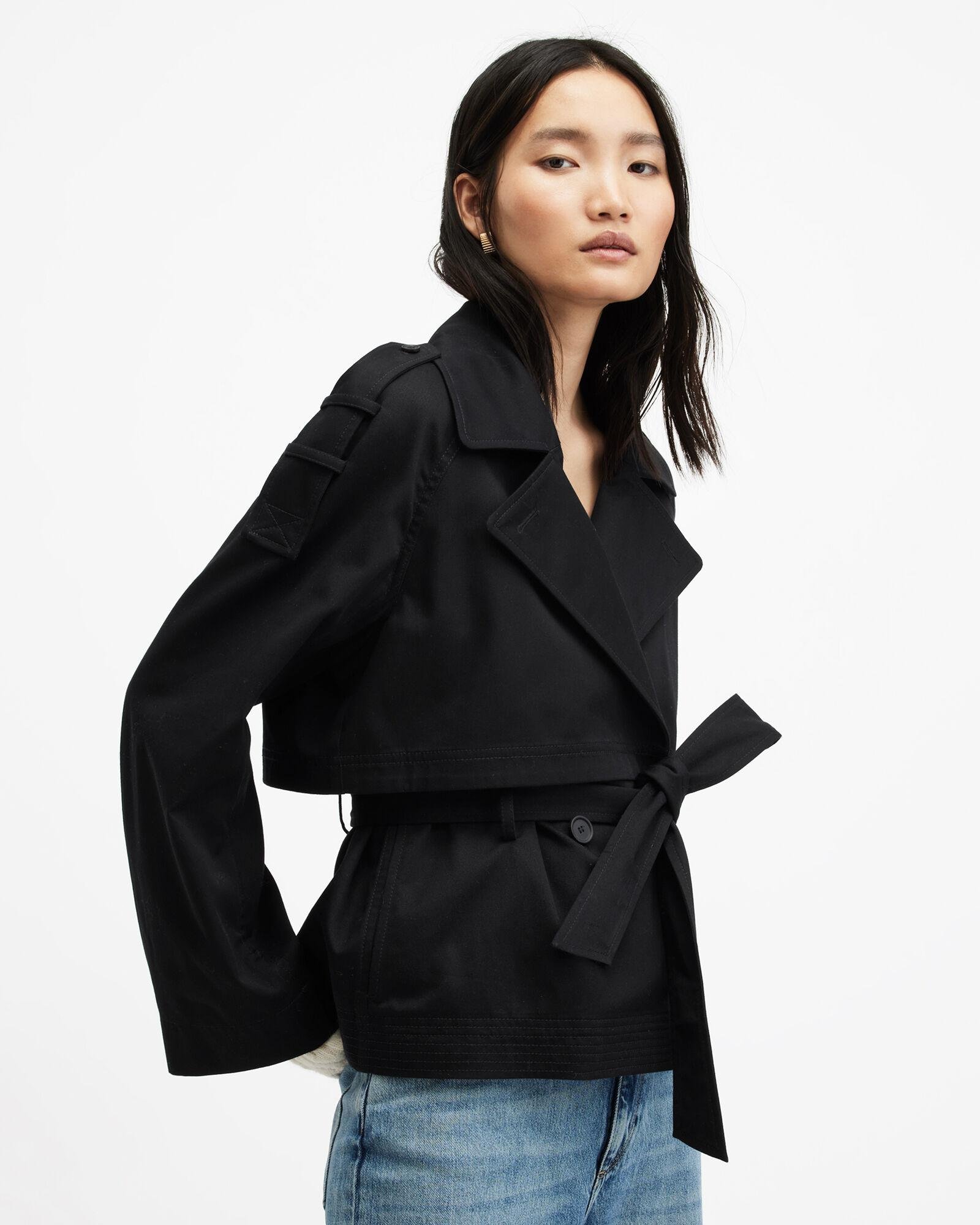 Beckette Cropped Belted Trench Coat by ALLSAINTS