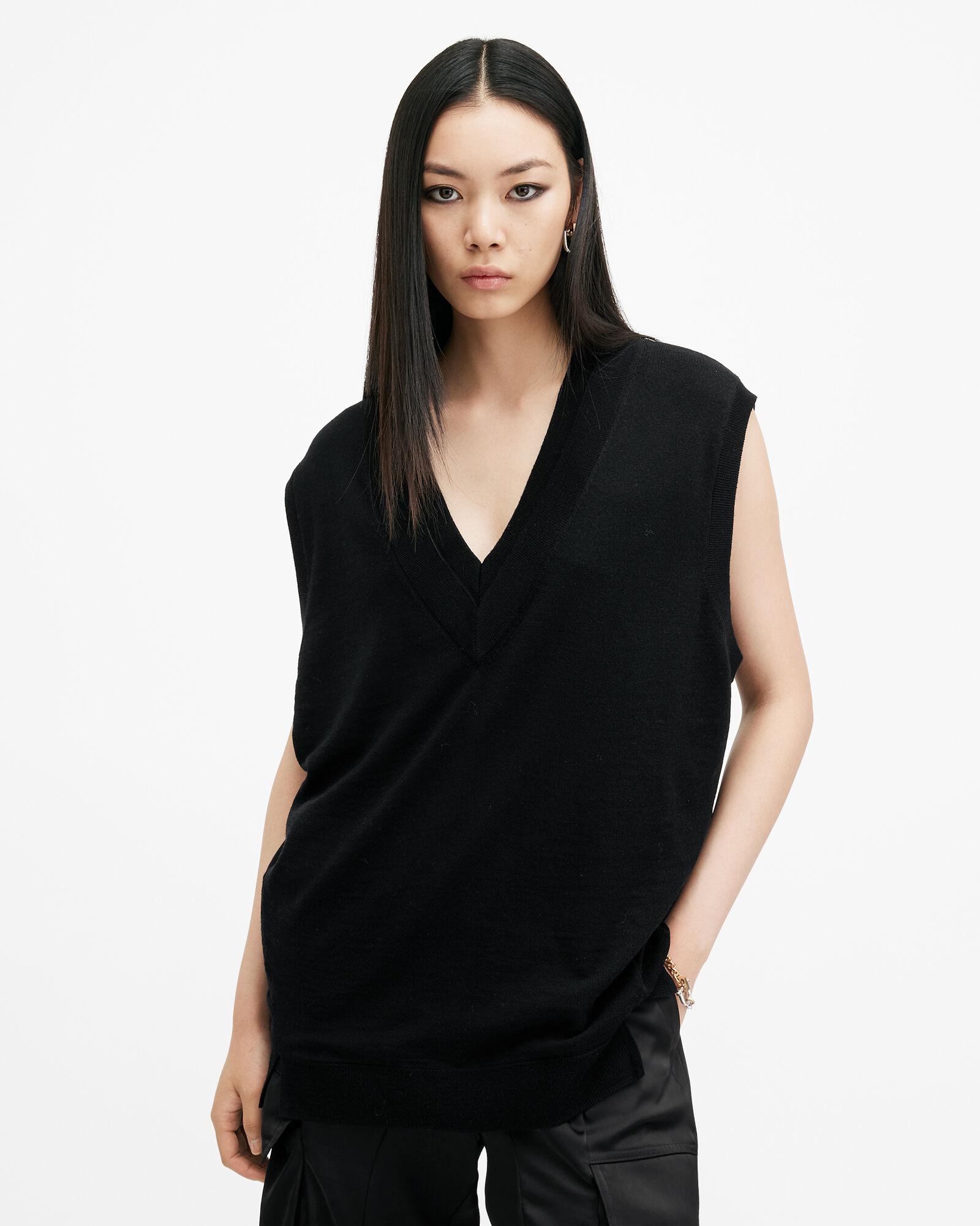 Bern Merino Wool V-Neck Tank Top by ALLSAINTS