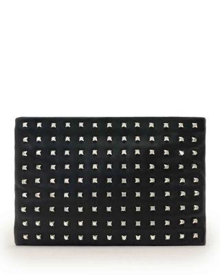 Bettina Embellished Leather Clutch by ALLSAINTS