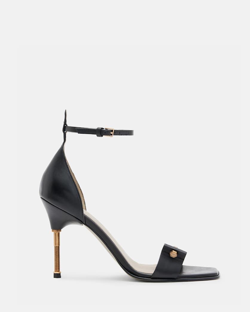 Betty Square Toe Leather Heeled Sandals by ALLSAINTS