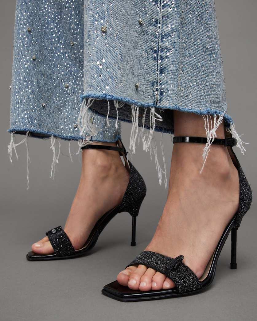 Betty Square Toe Leather Heeled Sandals by ALLSAINTS