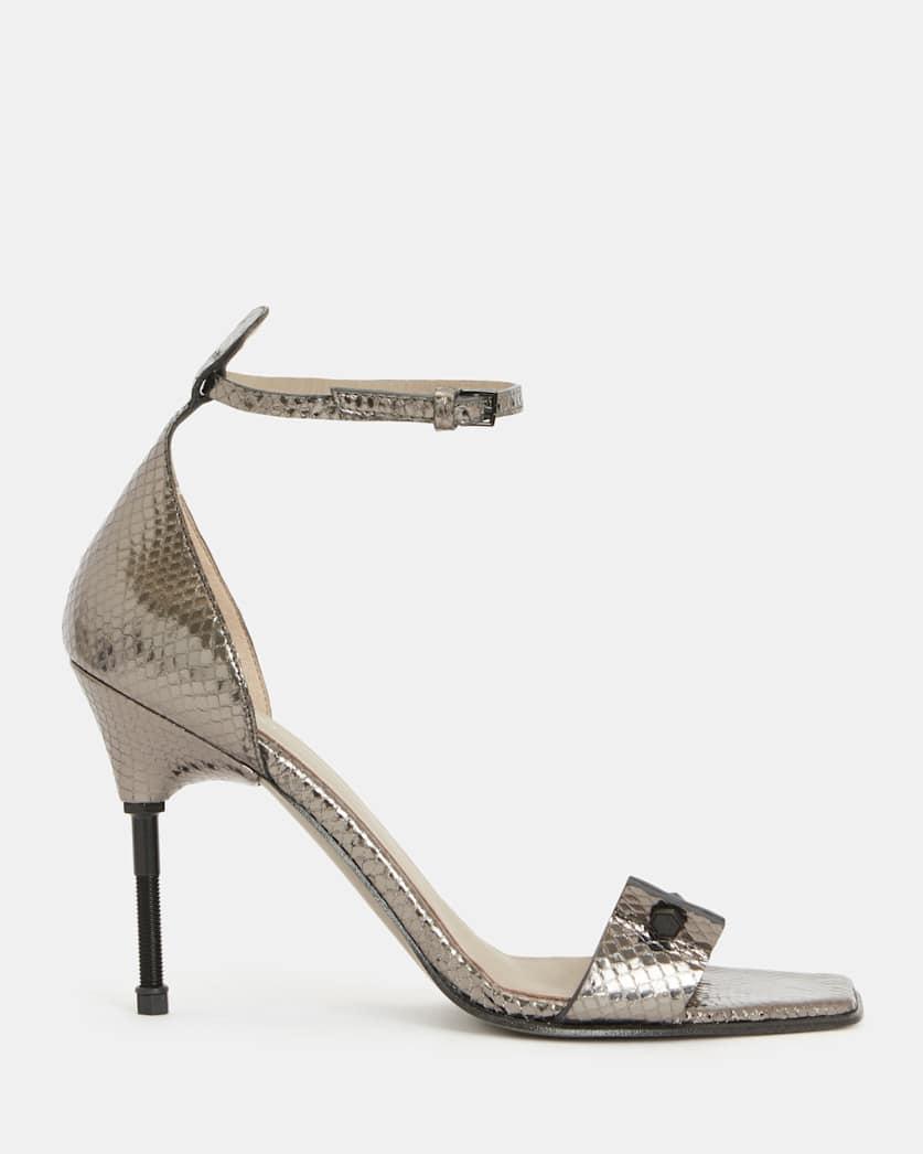 Betty Square Toe Leather Heeled Sandals by ALLSAINTS