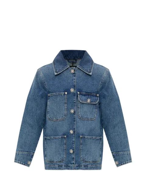 Bex crystal-embellished denim jacket by ALLSAINTS