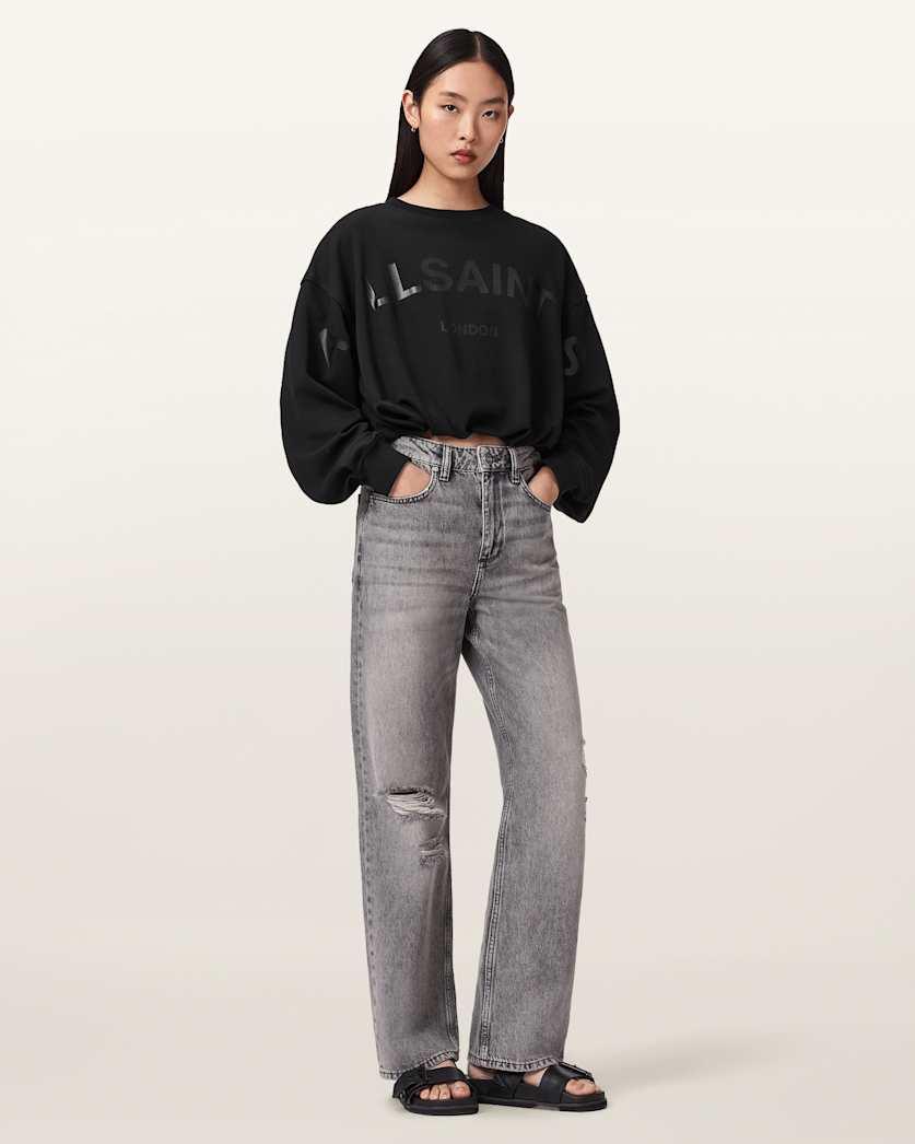 Biggy Logo Print Cropped Sweatshirt by ALLSAINTS