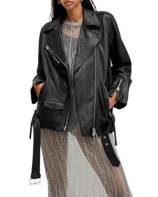 Billie Leather Oversized Biker Jacket by ALLSAINTS