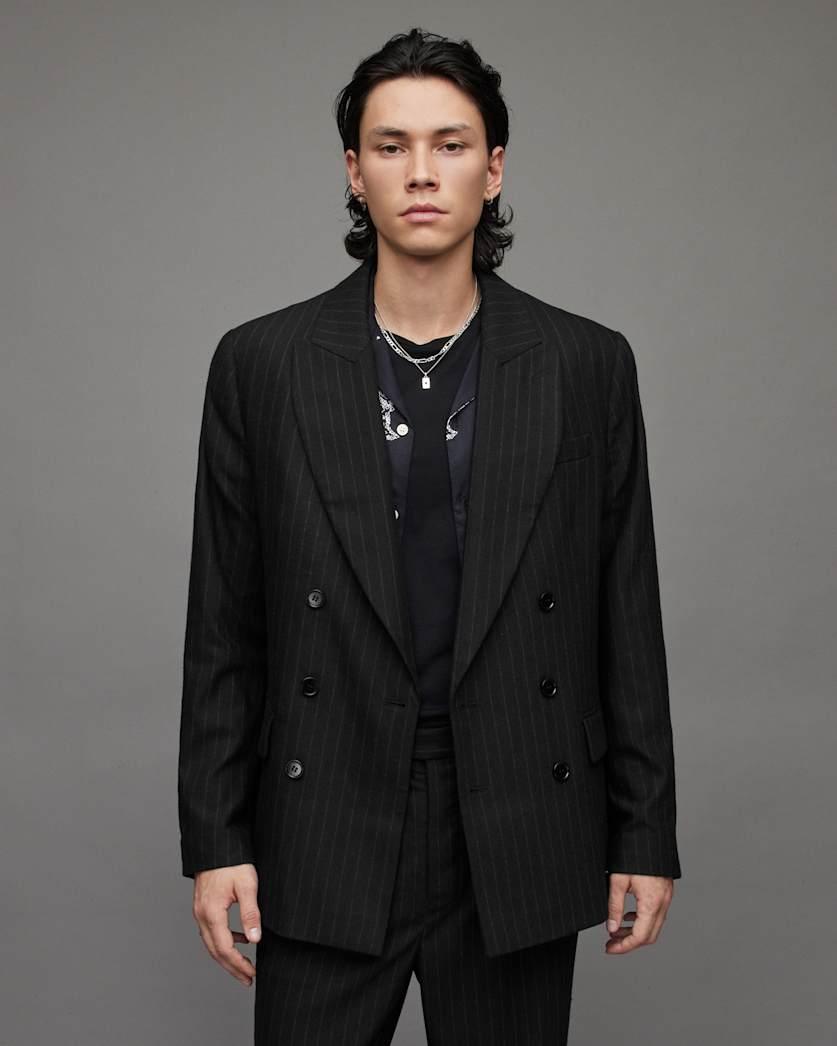 Blues Pinstriped Blazer by ALLSAINTS