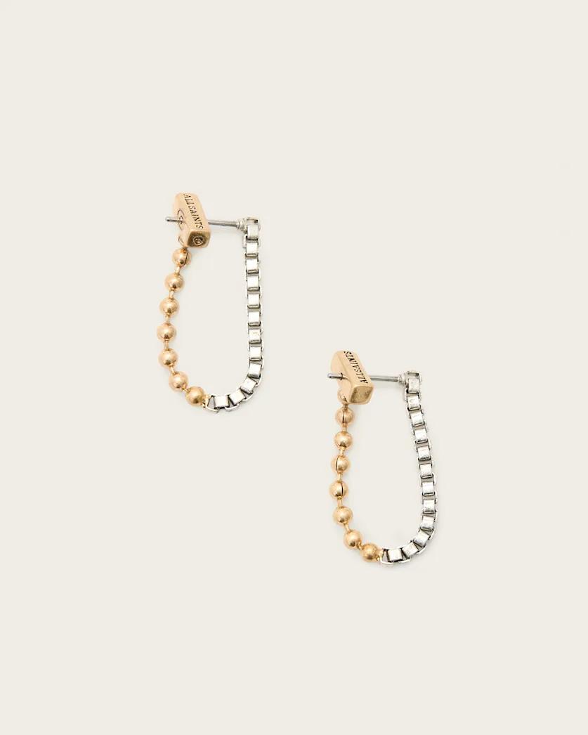 Box Chain Two Tone Ball Earrings by ALLSAINTS