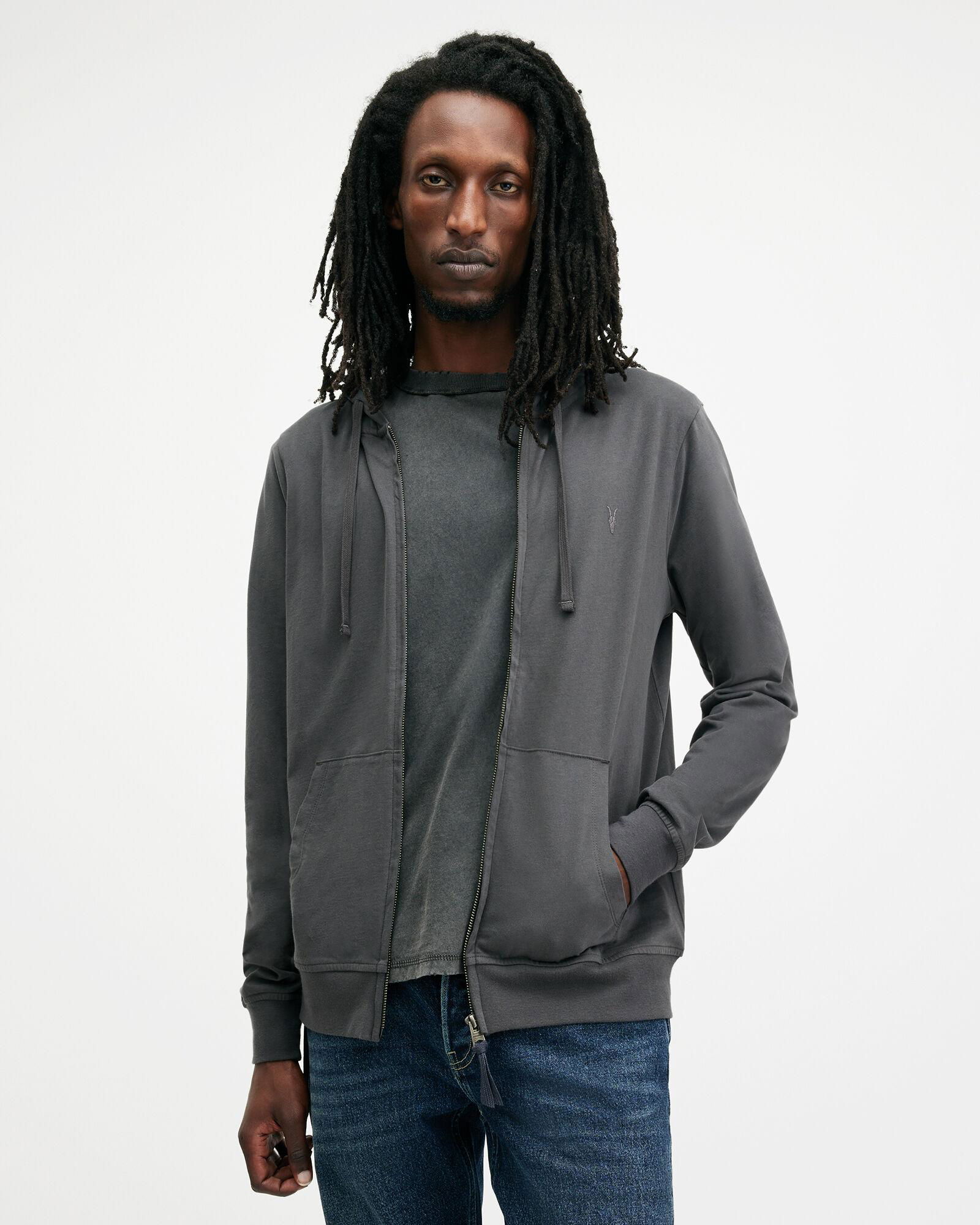 Brace Zip Up Brushed Cotton Hoodie by ALLSAINTS
