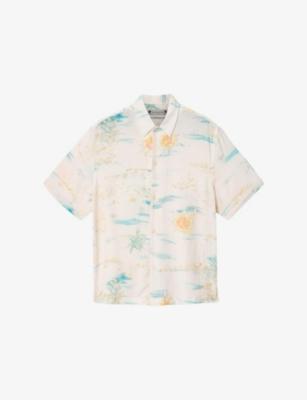 Breezer Graphic-Print Linen-Blend Shirt by ALLSAINTS