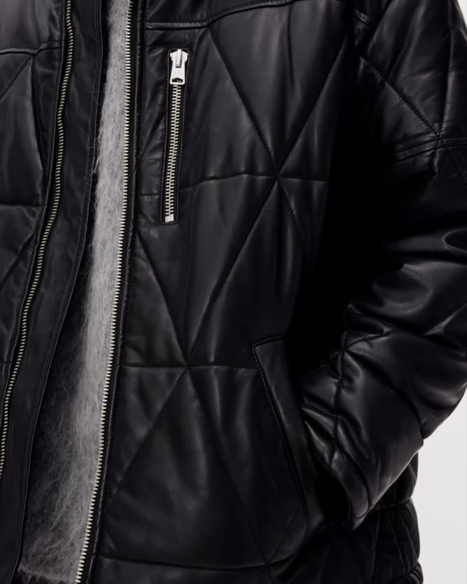 Brockwell Leather Puffer Jacket by ALLSAINTS