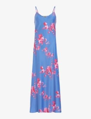 Bryony Iona graphic-print recycled-polyester maxi slip dress by ALLSAINTS