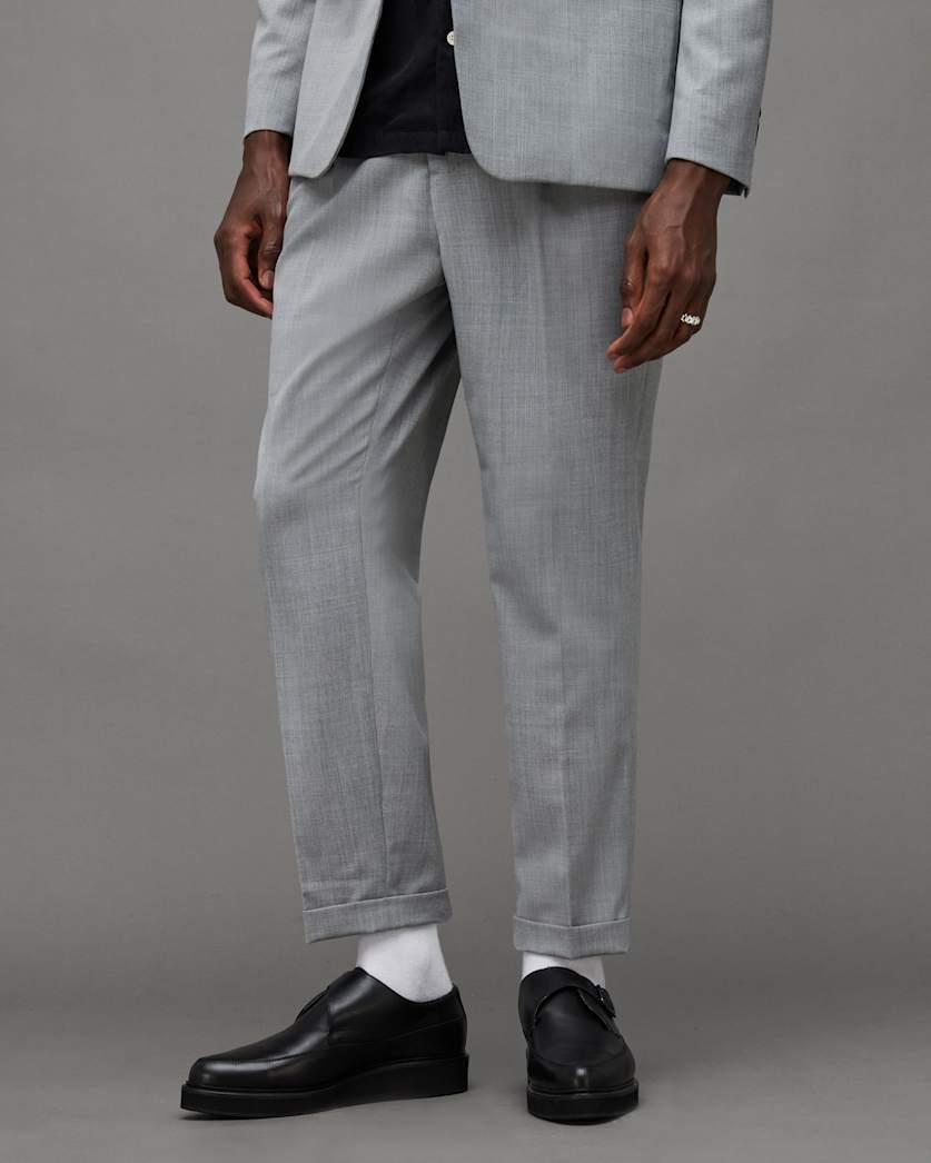 Buller Wool Blend Cropped Slim Trousers by ALLSAINTS