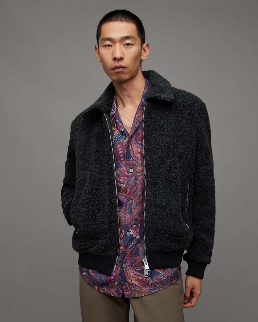 Buzz Teddy Textured Bomber Jacket by ALLSAINTS