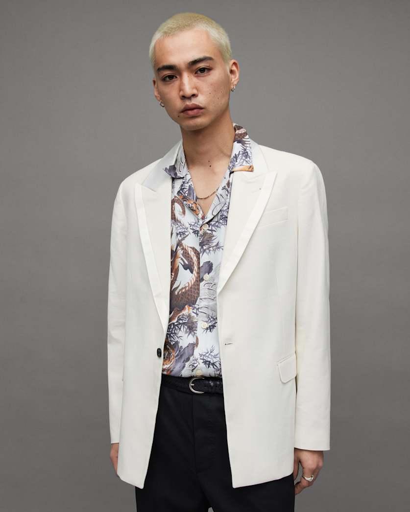 Canis Satin Trim Relaxed Fit Blazer by ALLSAINTS