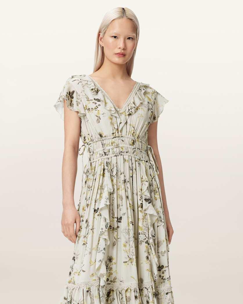 Canto Floral Ruffled Maxi Dress by ALLSAINTS