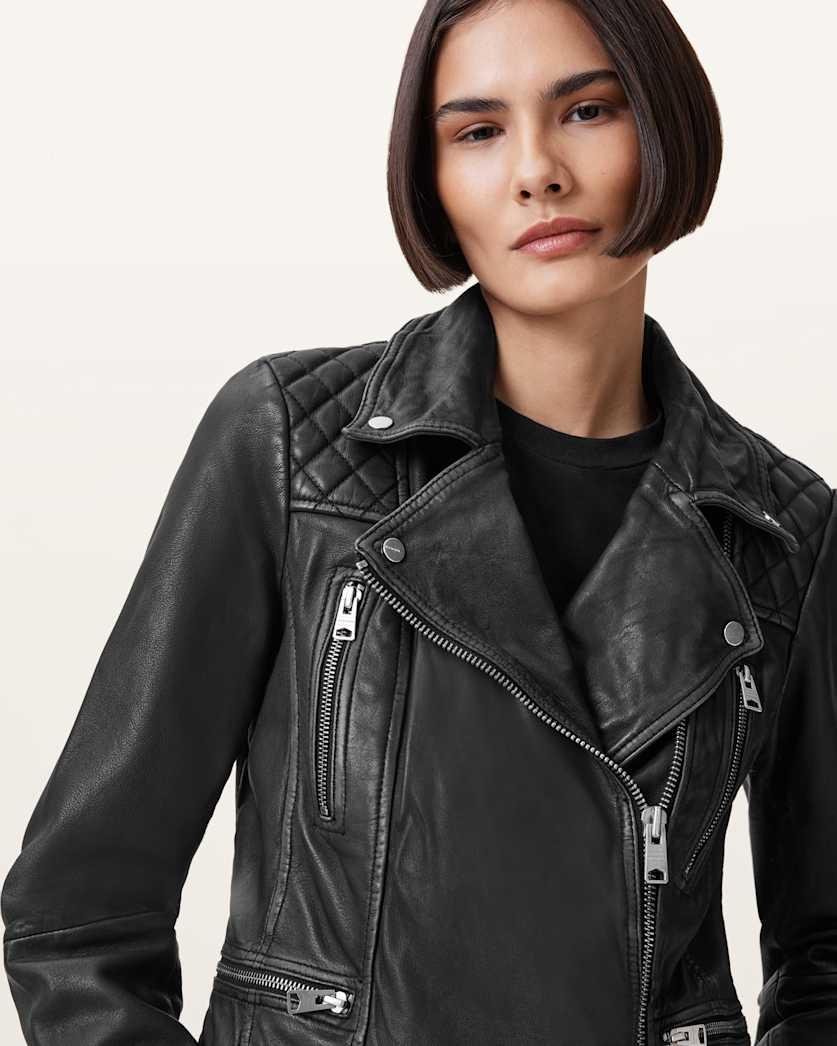 Cargo Distressed Leather Biker Jacket by ALLSAINTS