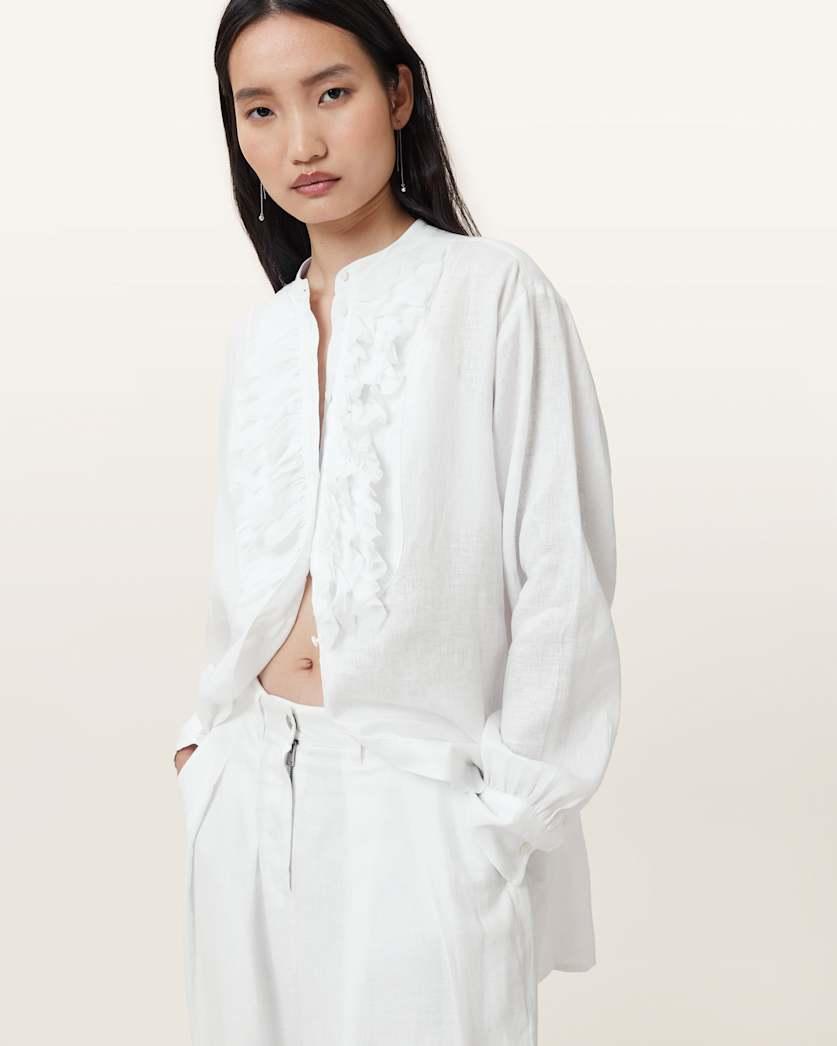 Cassia Long Sleeve Linen Shirt by ALLSAINTS