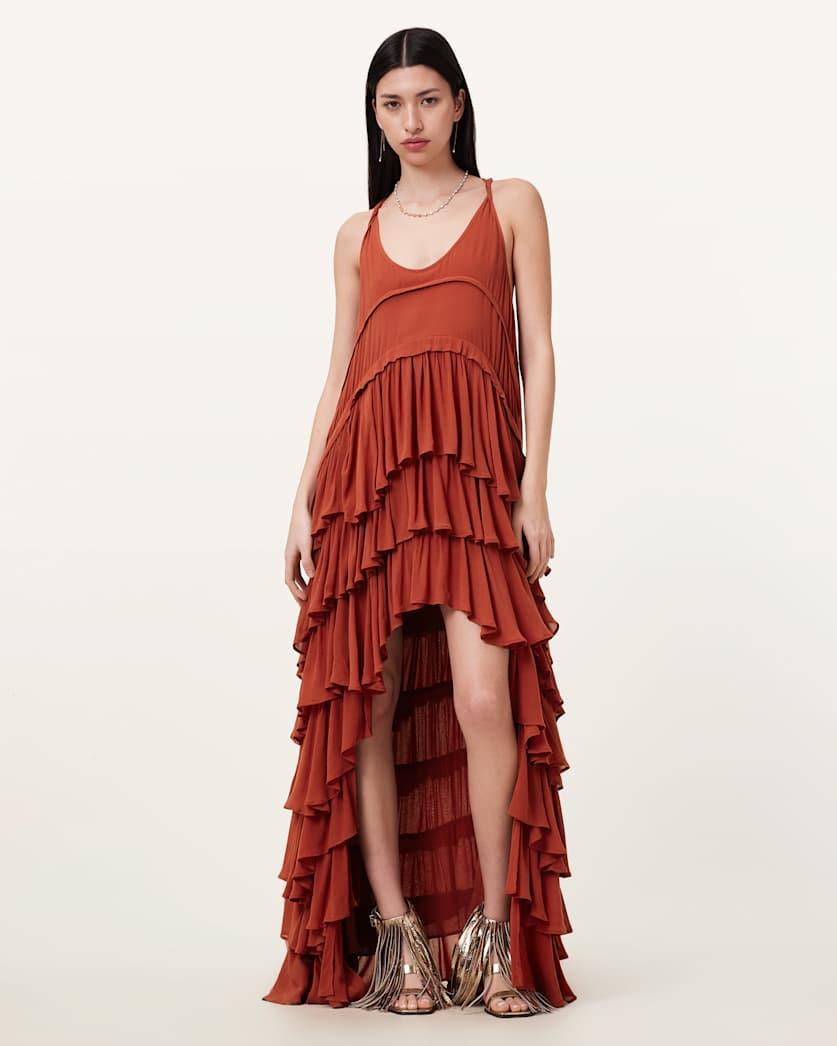 Cavarly Tiered Ruffle Maxi Dress by ALLSAINTS