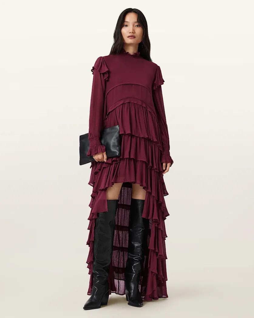 Cavarly Tiered Ruffle Maxi Dress by ALLSAINTS