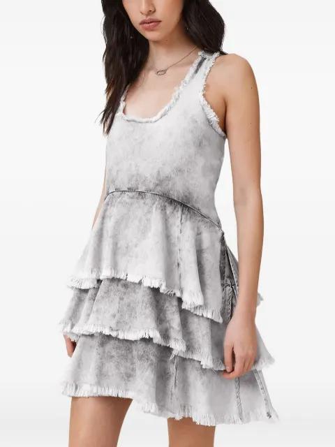 Cavarly frayed tiered mini dress by ALLSAINTS