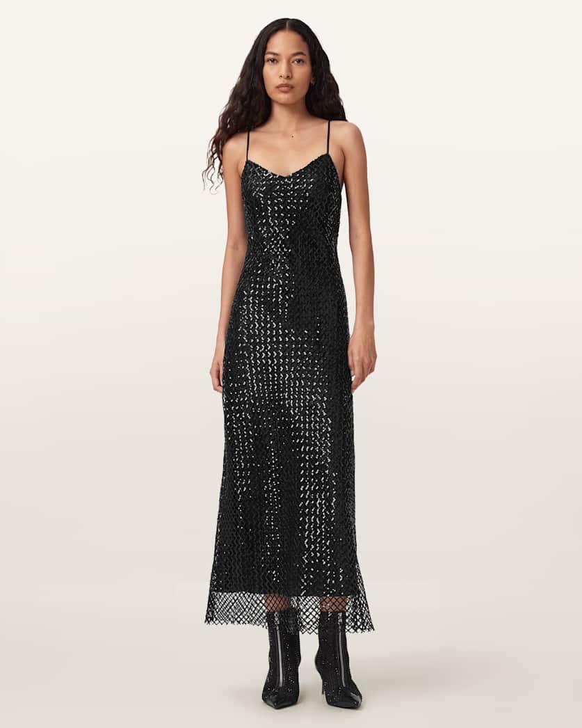 Chantelle Sequin Midi Slip Dress by ALLSAINTS