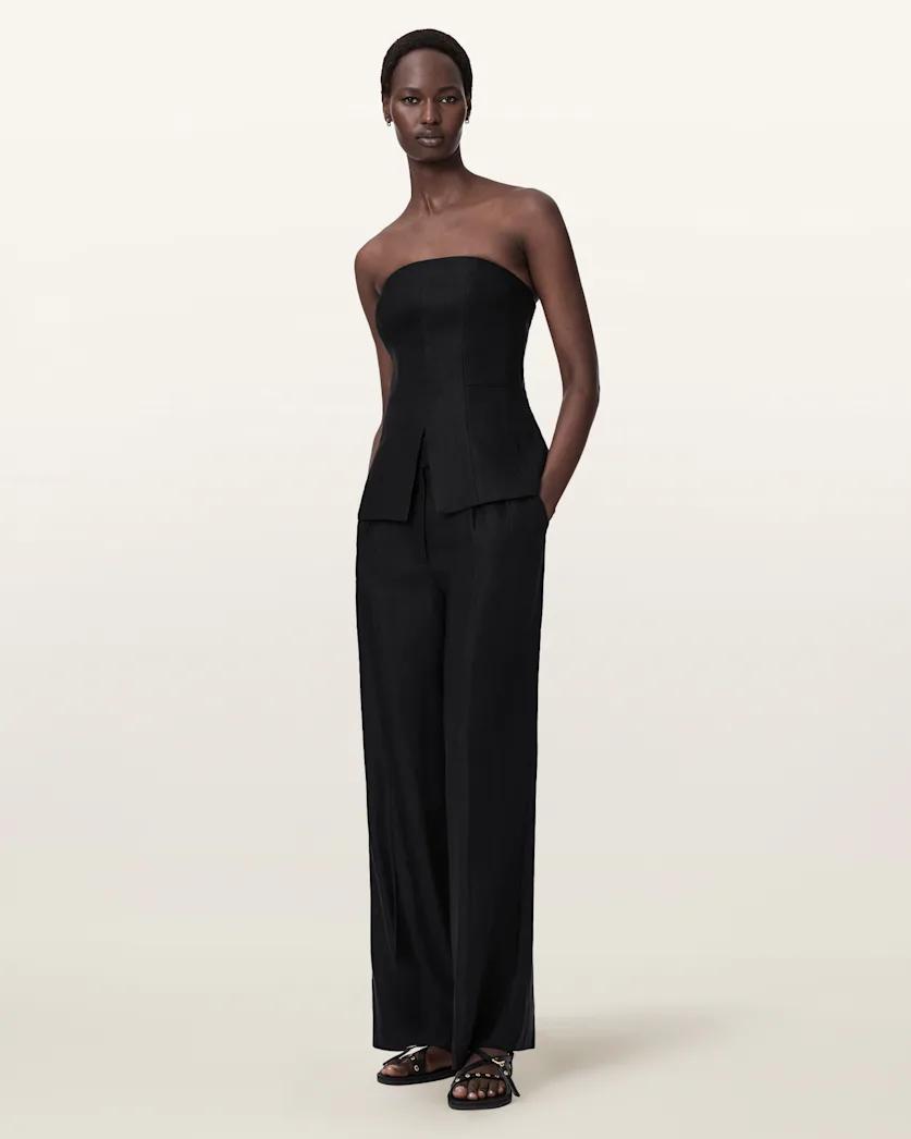 Charley Bodycon Fit Linen Blend Bodice by ALLSAINTS