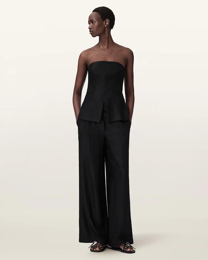 Charley Relaxed Fit Linen Blend Trousers by ALLSAINTS