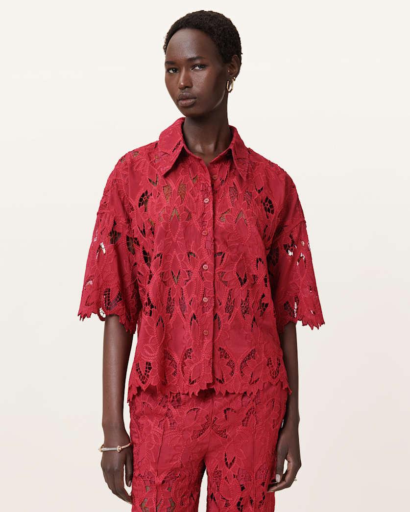 Charli Relaxed Fit Embroidered Shirt by ALLSAINTS