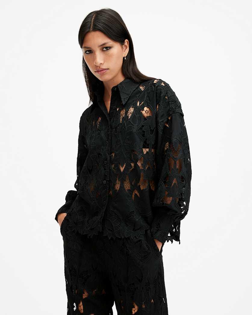 Charli Relaxed Fit Embroidered Shirt by ALLSAINTS