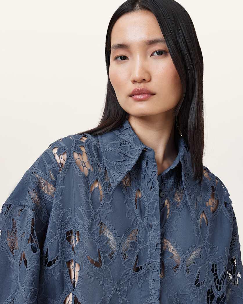 Charli Relaxed Fit Embroidered Shirt by ALLSAINTS