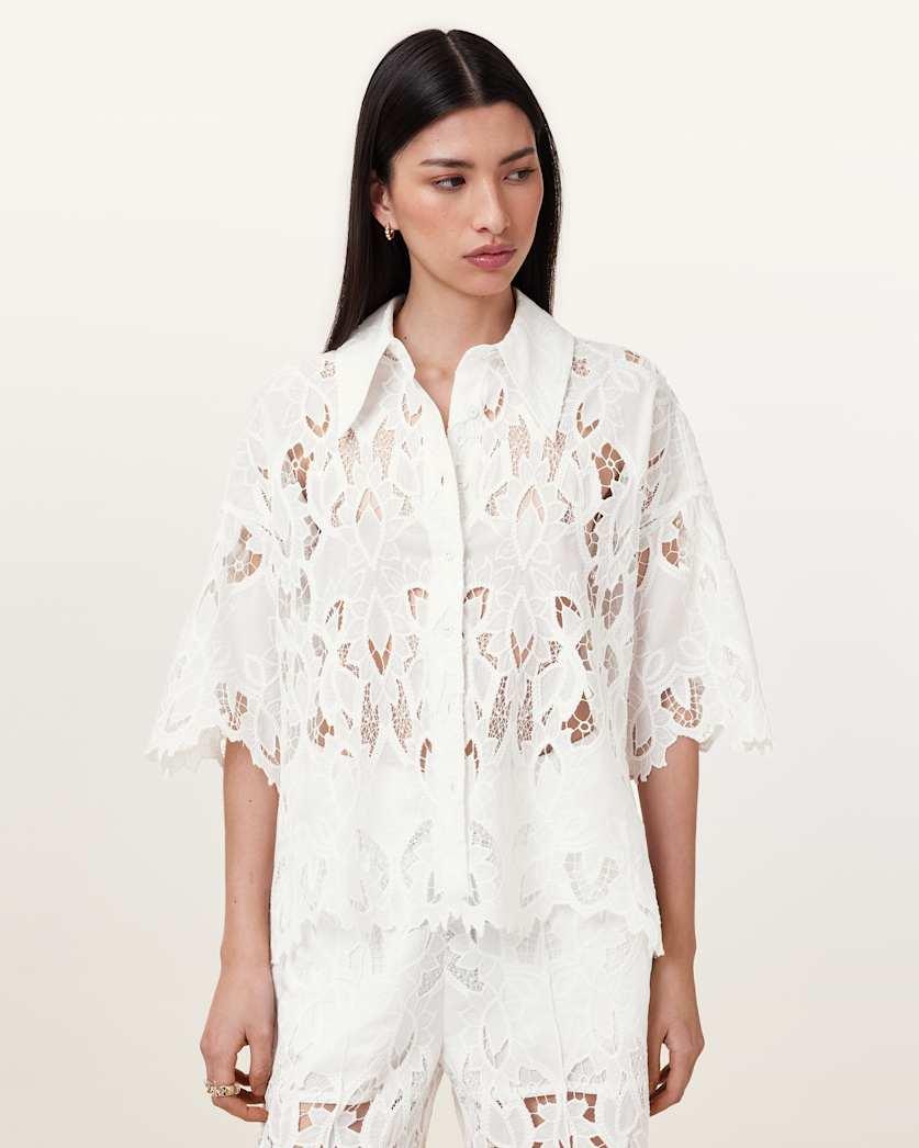 Charli Relaxed Fit Embroidered Shirt by ALLSAINTS