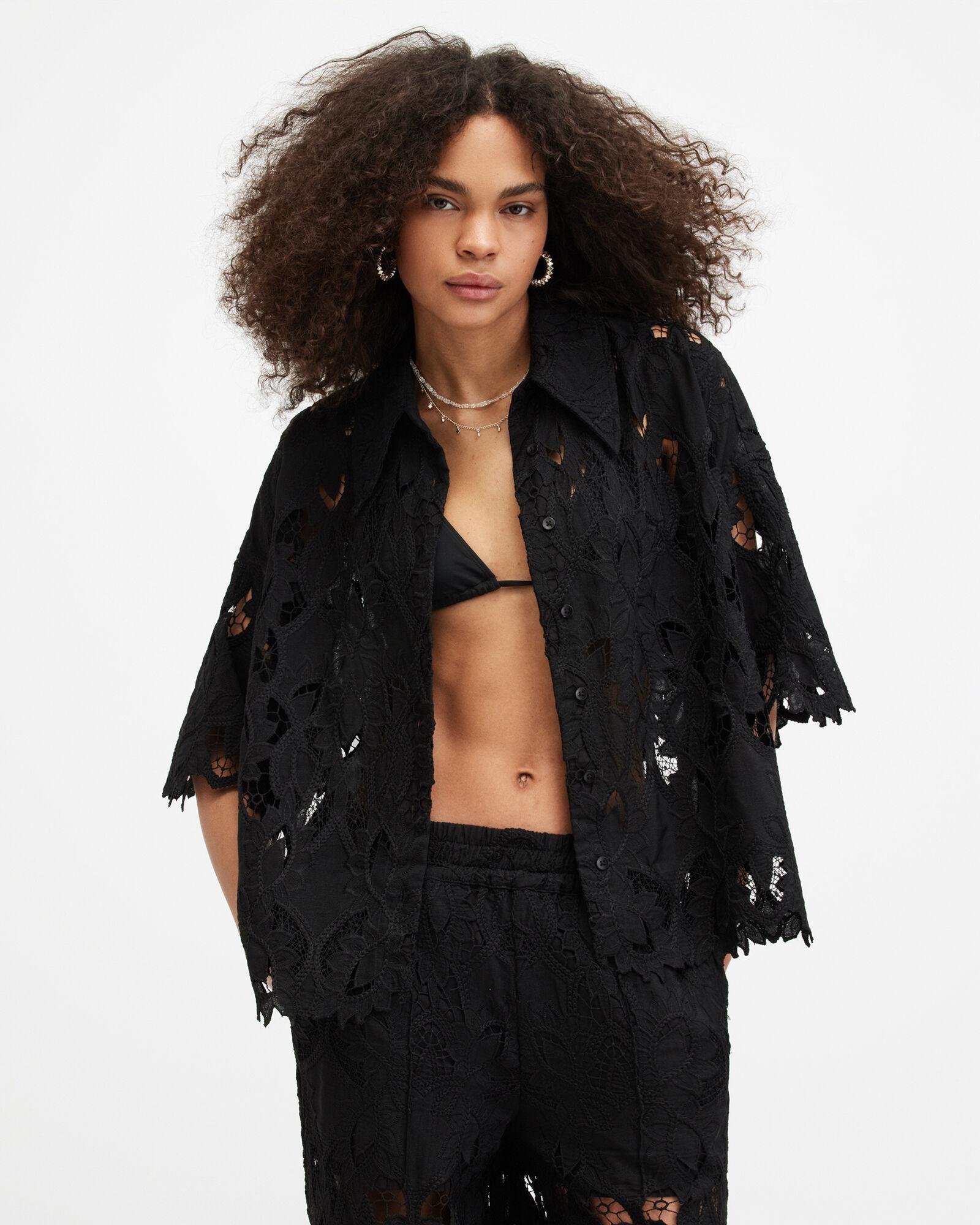 Charli Relaxed Fit Embroidered Shirt by ALLSAINTS