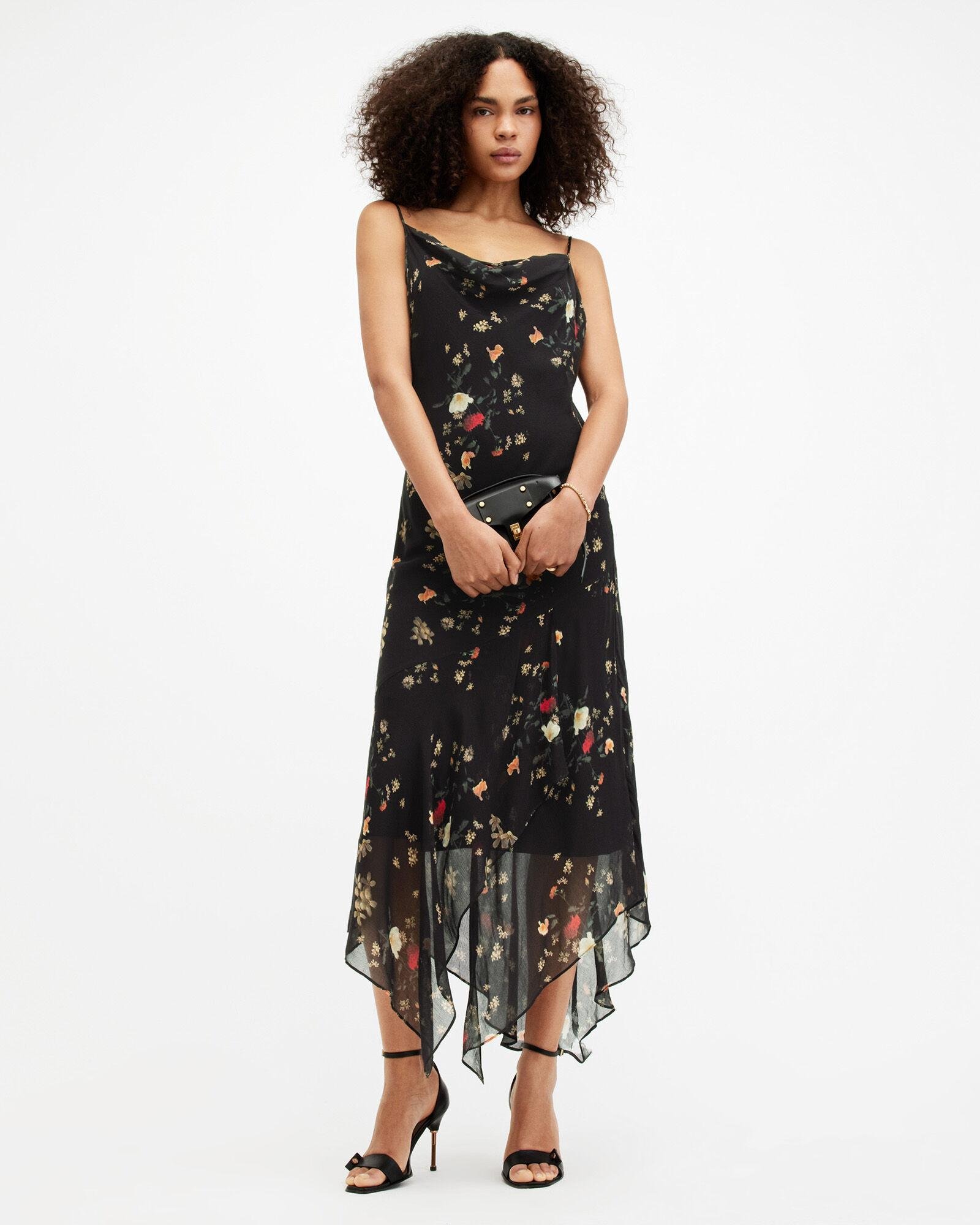 Charlotte Kora Floral Print Midi Slip Dress by ALLSAINTS