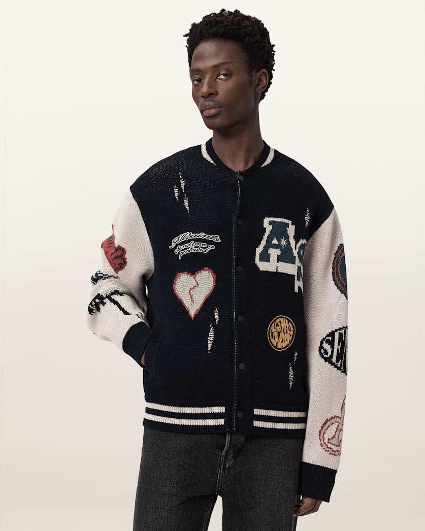 Chase Jacquard Knit Cardigan by ALLSAINTS