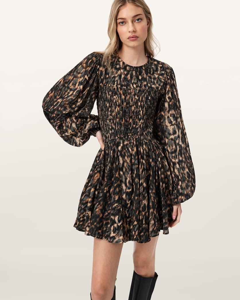 Chia Smocked Mini Dress by ALLSAINTS