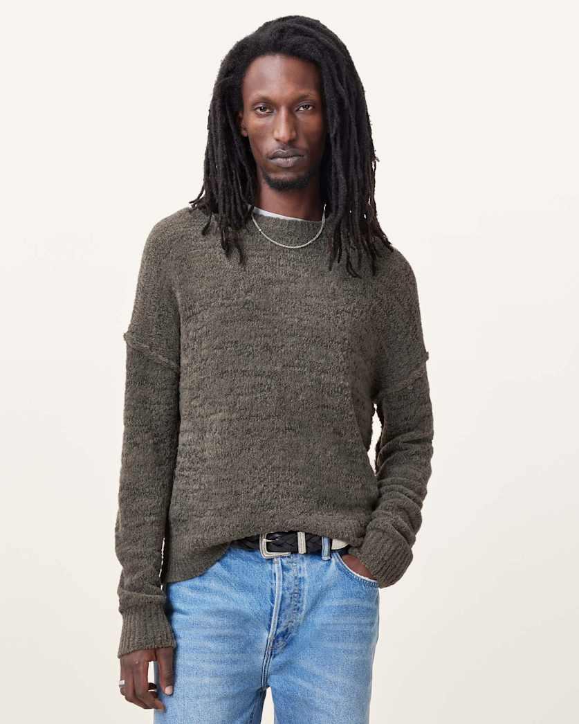 Chillion Boxy Oversized Crew Neck Jumper by ALLSAINTS
