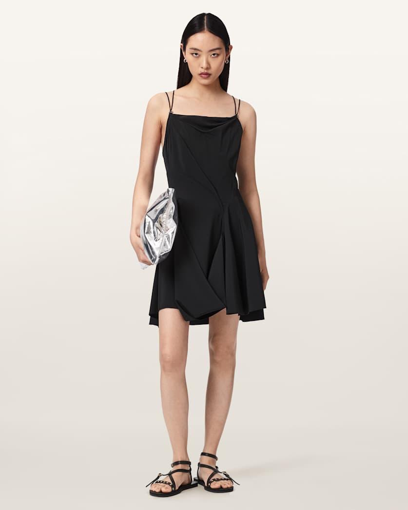 Claire Asymmetrical Draped Mini Dress by ALLSAINTS