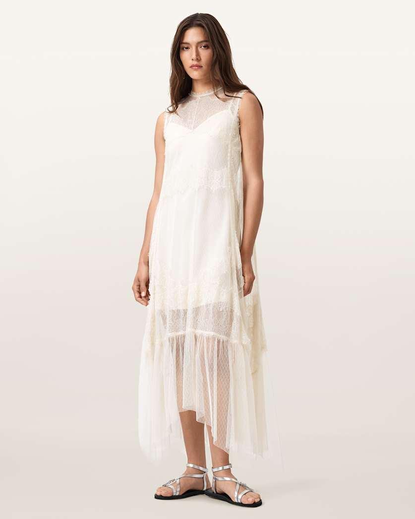 Clara Lace Trim Midi Dress by ALLSAINTS