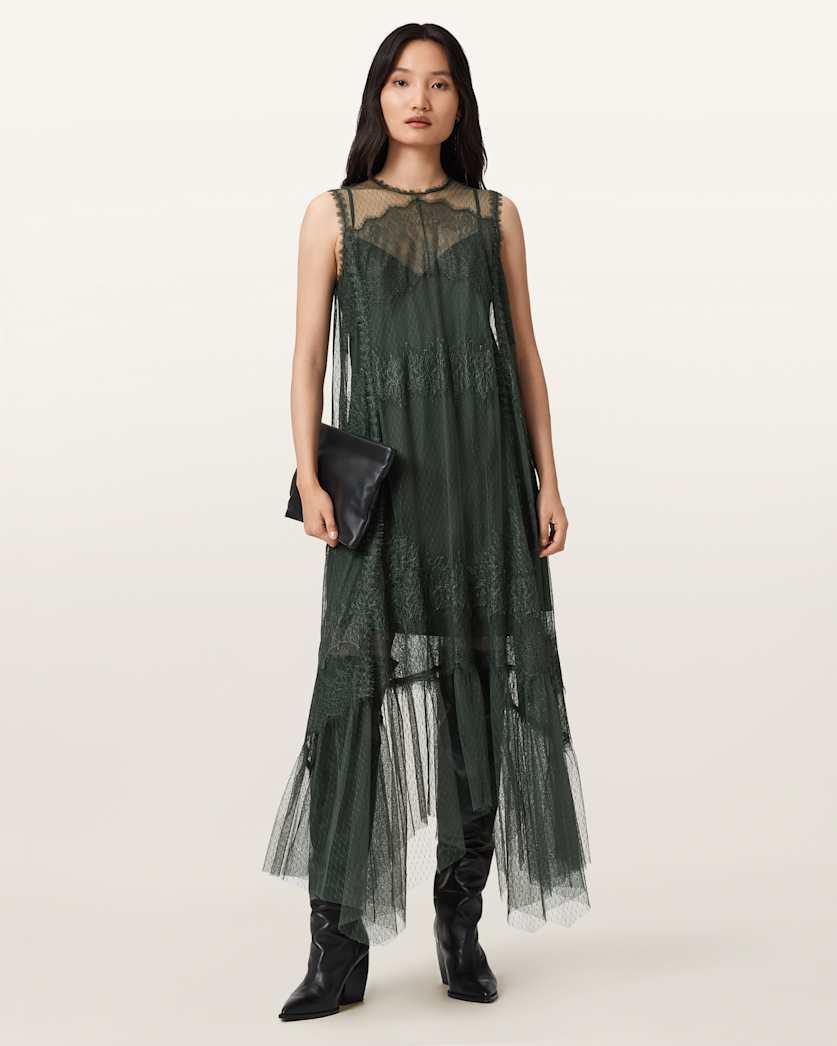 Clara Mesh Midi Dress by ALLSAINTS