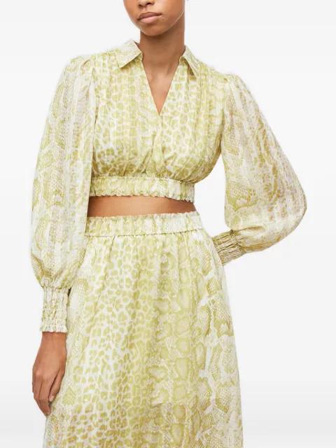 Clara Noche shirred snake-print top by ALLSAINTS