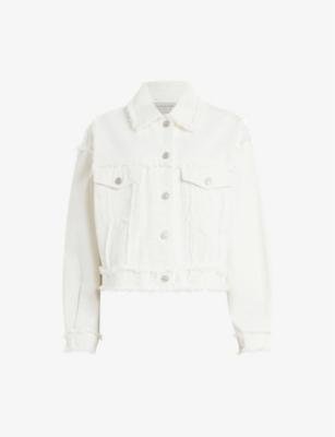 Claude frayed organic-cotton denim jacket by ALLSAINTS