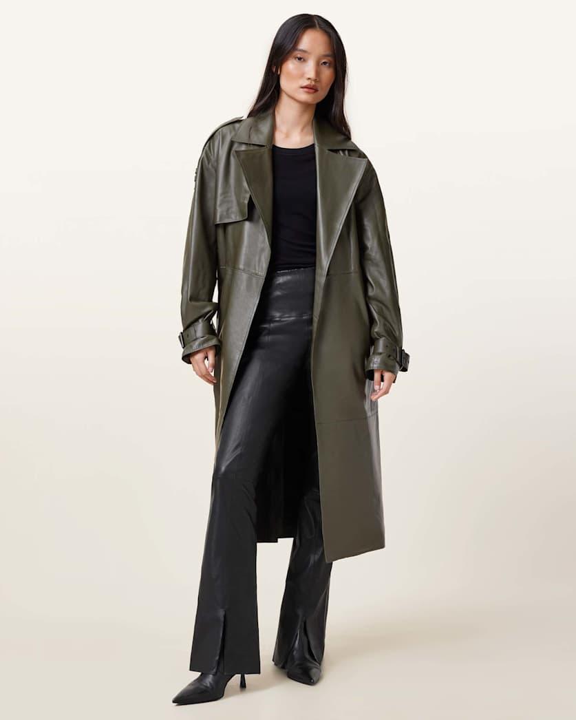 Cora High-Rise Leather Flared Leggings by ALLSAINTS
