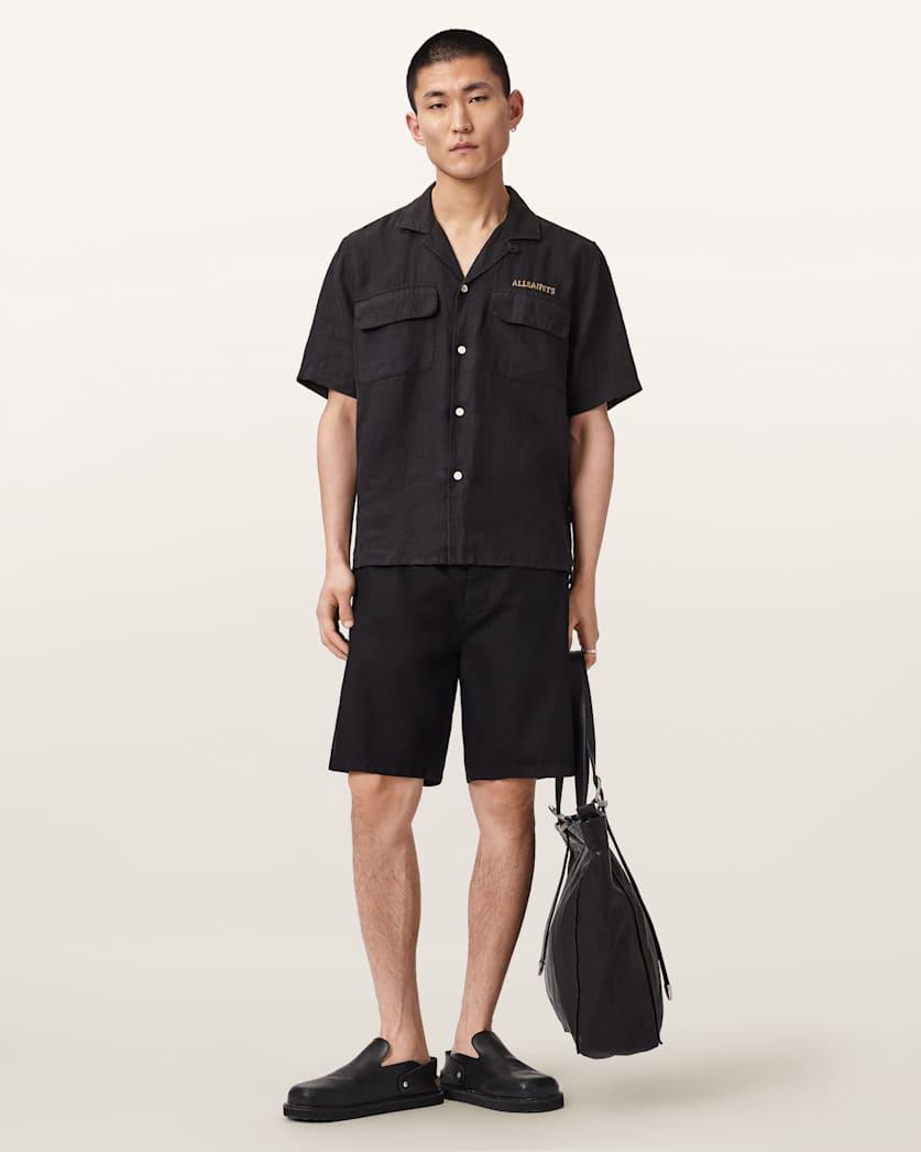 Corbett Relaxed Fit Linen Blend Shorts by ALLSAINTS