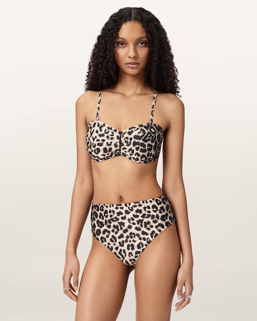 Court Strapless Animal Print Bikini Top by ALLSAINTS