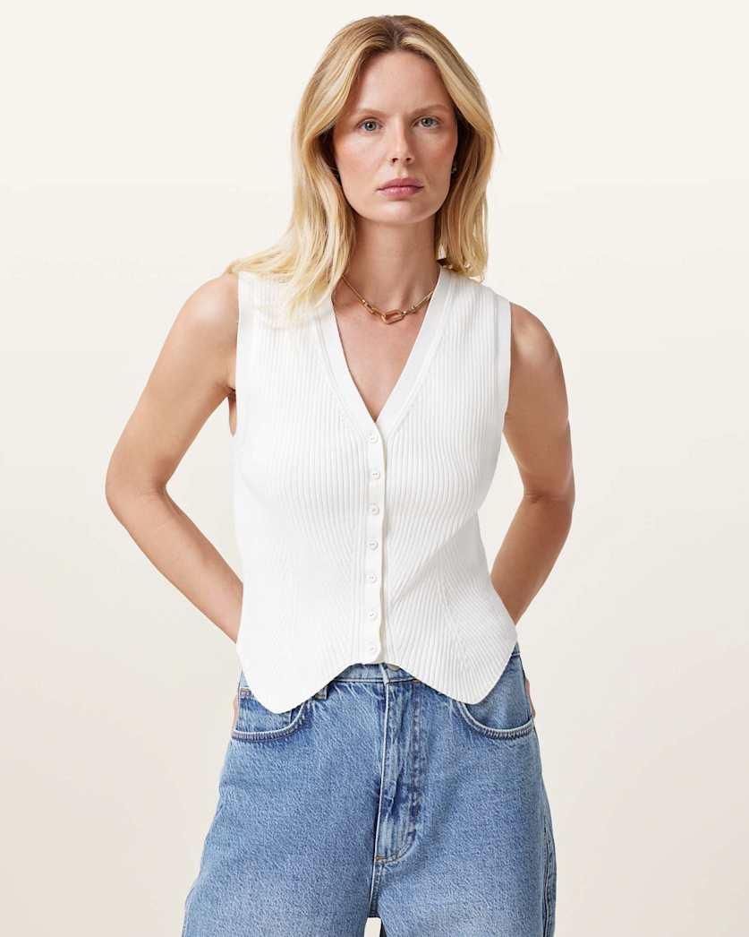 Cruz Ribbed Knitted Waistcoat by ALLSAINTS